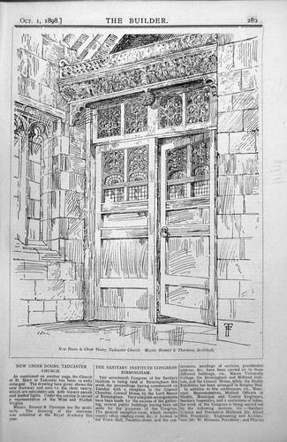 Antique print new - doors, choir