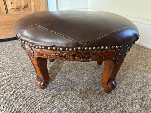 Leather oval ottoman stool - oval,