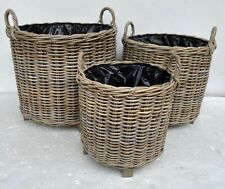 Rattan Wicker Round Planter