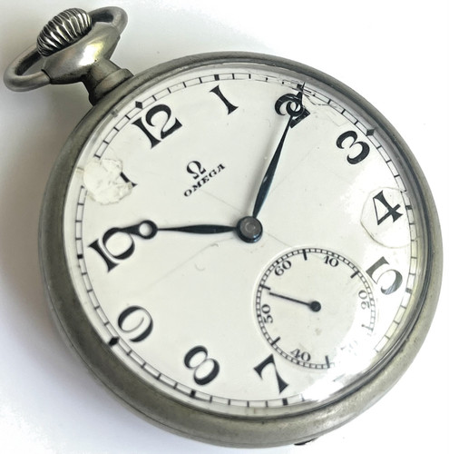 Omega nickel cased - cased, antique