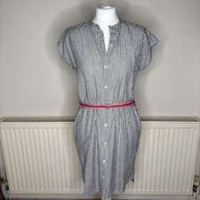 BNWT BECKSONDERGAARD GREY STRIPE COTTON BEACH DRESS. GENEROUS XS (UK10) RRP £65