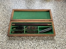 12 Bore Shotgun Vintage Cleaning Kit  Wood Cased Small Compact Portable 12 Gauge
