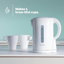ULIVIVO Travel Cordless Electric Kettle Portable 1000W 1L Hot Water Jug White