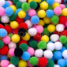 10mm Pompoms Mixed Colours Mini Pom Poms Card Making Arts And Crafts Kids 