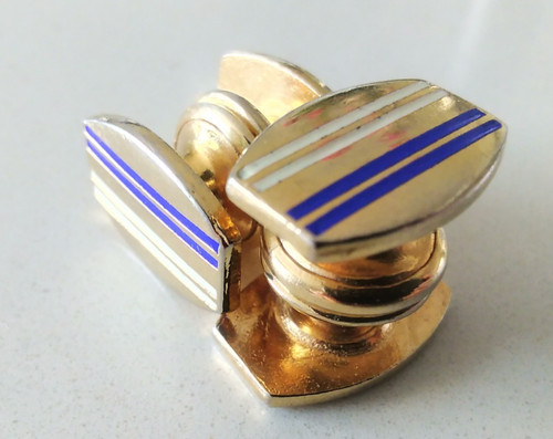 Art deco cufflinks gold - gold, with