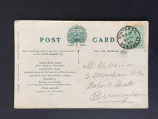 GB 1905 TOWYN R.S.O. SINGLE RING POSTMARK ON POSTCARD TO BIRMINGHAM