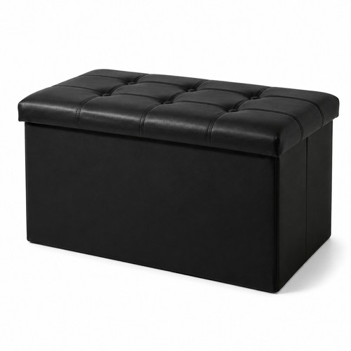 Leather ottoman storage box - storage,