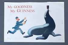GUINNESS - original 1935 magazine full page ADVERTISEMENT - seal/sea lion/zoo