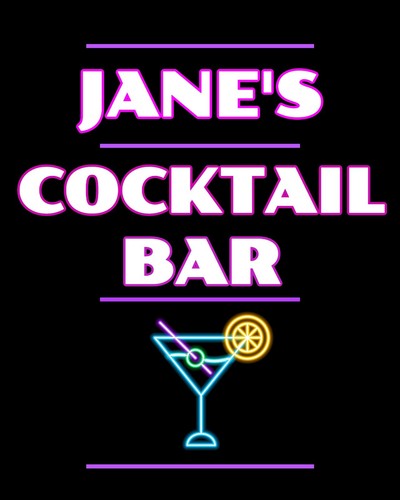 Personalised cocktail bar - personalised,