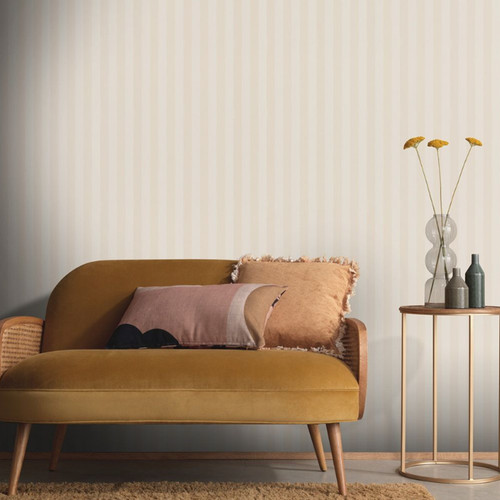 Cream stripe wallpaper natural - cream,