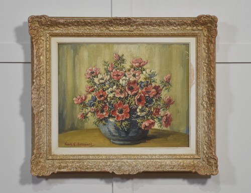 Oil canvas still life of - on,