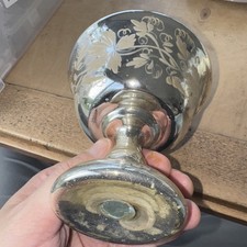 Antique 19th Century French Mercury Glass Footed Compote