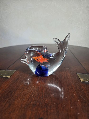 Vintage art glass fish - glass,