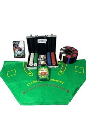 Cardinal Casino Poker Chip Set Bundle w Case Cards Dice Felt Table Top Home Game