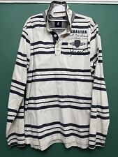 Mens Gaastra Polo Shirt. Large. Long Sleeve. Blue Stripe. SKU 87031