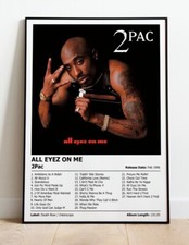 2PAC - All Eyez On Me | Music Album Cover Print Poster | A4, A3, A2 & A1