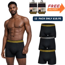 12 PACK 3,6 MENS BLACK BOXER