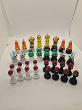 3D Printed Multicolour Pokemon Chess Set 32 Pieces No Board Novelty Gift