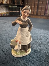 Vintage Ceramic Old Lady On A