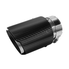 Carbon Fiber Stainless Steel Exhaust Tip 63mm In 89mm Out Matte Tail Pipe