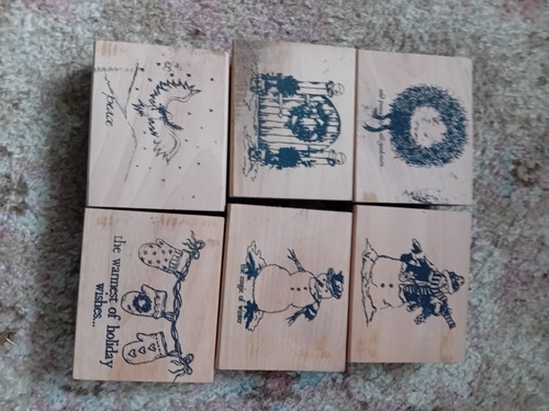 Christmas wooden stamps - , bundle