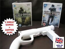 Wii Call of Duty MODERN WARFARE + WORLD at WAR Bundle + & Zapper Light Gun