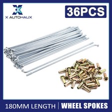 36 Sets Rim Wheel Plated Spoke 180mm Length Metal with Nipples for Motorcycle