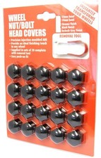 19mm Black Wheel Nut Covers x