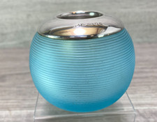 aqua BLUE GLASS VESTA MATCH STRIKER HOLDER STERLING SILVER