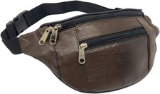Real leather waist bum bag - leather,