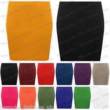 Ladies Stretch Bodycon Micro Mini Skirt Ponte Fabric Elasticated Short Length