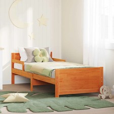 Extendable Bed Frame for Kids Wax brown 80 x 130 / 165 / 200 cm vidaXL