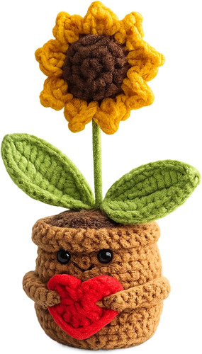 Knitted flowers sunphlowers - knitted, flowers,