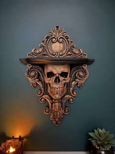 Gothic skull corbel shelf hand - shelf,