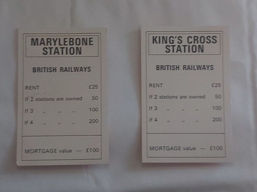 Single monopoly cards over 20 - single,