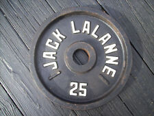 Single 25 vtg JACK LALANNE OLYMPIC WEIGHT PLATE BODYBUILDING Strongman FITNESS