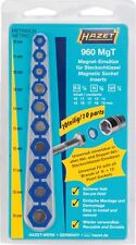 Hazet 1/2" Magnetic Socket Insert 10 Pieces for Nuts 10 - 19 mm 960MGT