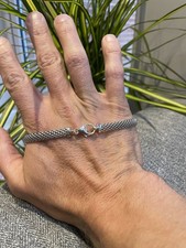 Hallmarked Garrard Sterling Silver Bracelet 8 Inch Length