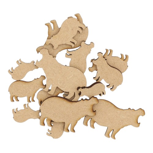 Wooden hippo mdf craft - wooden, shape