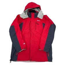 Berghaus Gore-Tex Jacket Outdoor Waterproof Rain Hooded Hiking Red Mens Large