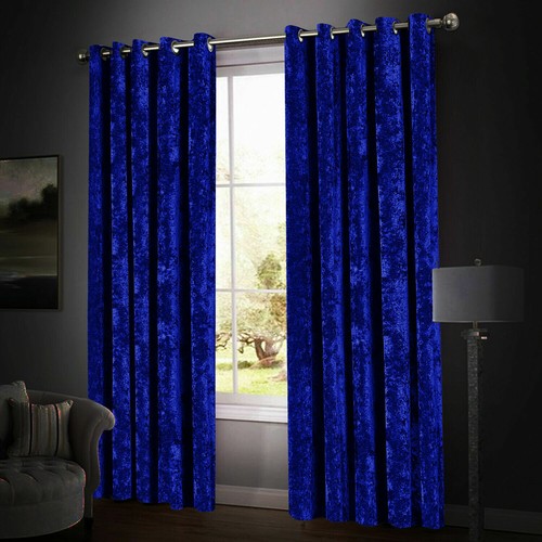 Crushed velvet curtains pair - crushed,