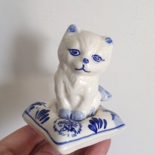 Vtg Delft Holland 3'' Kitty On