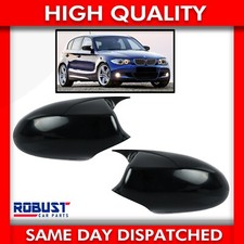 WING MIRROR COVER CAPS GLOSS BLACK L & R SIDE FOR BMW 1 SERIES E87 2004-2009