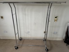 Heavy Duty 450lb  Double Extending Clothes Rail in Stainless steel finish