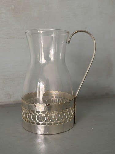 Vintage glass and - vintage, plate