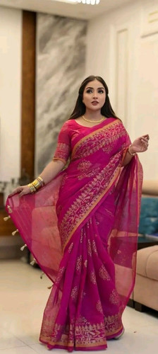 Jamdani soft silk saree - jamdani,