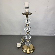 Maison Cut Glass Crystal Table Lamp  & Antiqu Effect Brass Base 47cm Tall UK 
