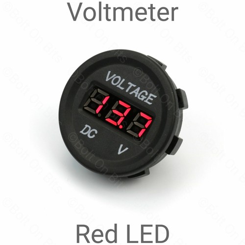 Red 12v voltmeter - red,