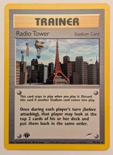 Pokémon TCG Radio Tower Rare Trainer Card Neo Destiny 95/105 First Edition NM