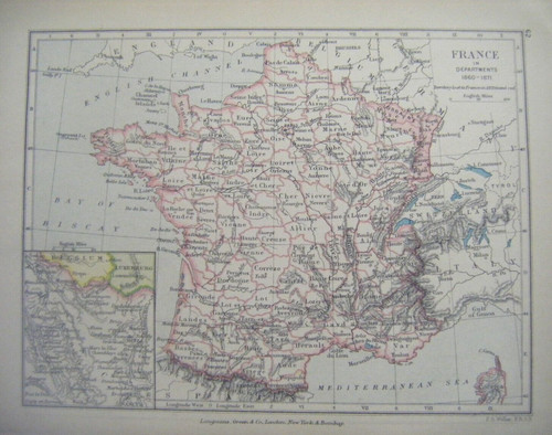 Original 1899 antique map - original,